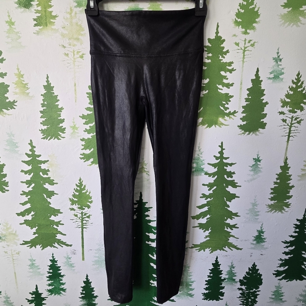 SPANX Black Faux Leather Leggings